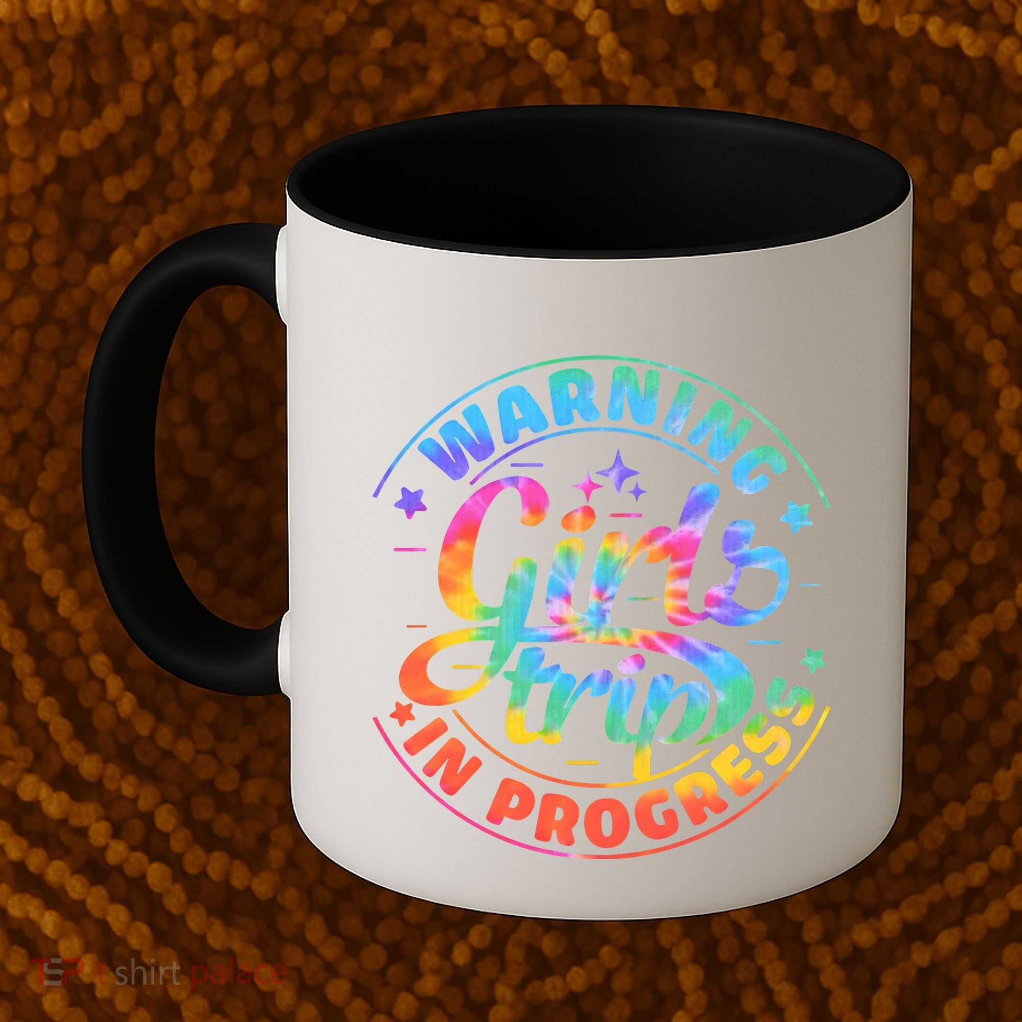 Girl Trip In Progress Tie Dye Coffee Mug