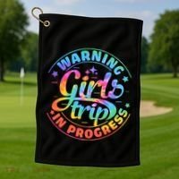 Girl Trip In Progress Tie Dye Golf Towel thumb 1
