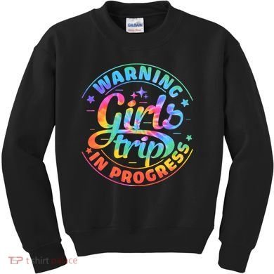 Girl Trip In Progress Tie Dye Kids Sweatshirt
