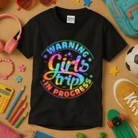 Girl Trip In Progress Tie Dye Kids T-Shirt thumb 3