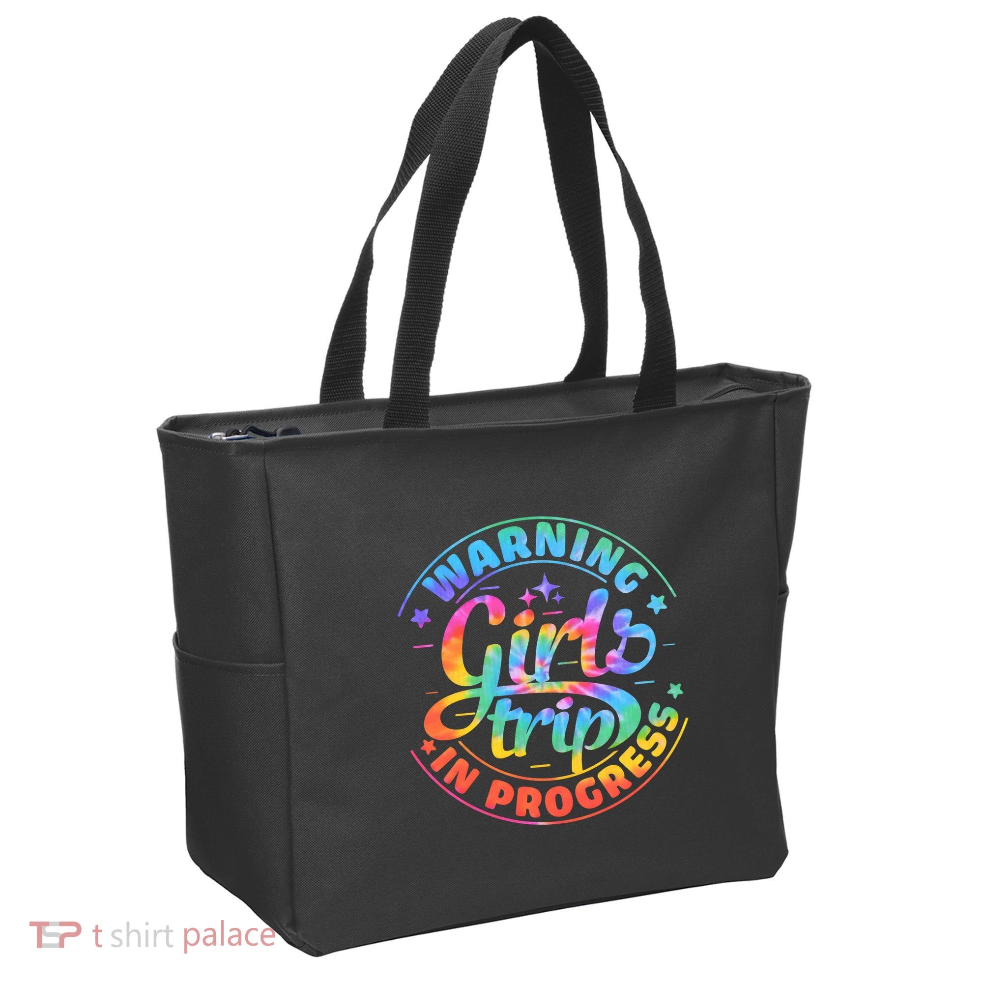 Girl Trip In Progress Tie Dye Tote Bag