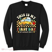 Groovy This Is My First Day Of School Funny Manatee Gifts Sweatshirt thumb 0