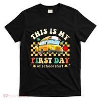 Groovy This Is My First Day Of School Funny Manatee Gifts T-Shirt thumb 0