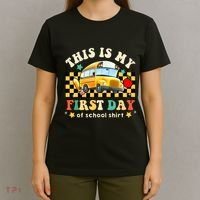 Groovy This Is My First Day Of School Funny Manatee Gifts T-Shirt thumb 4