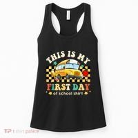 Groovy This Is My First Day Of School Funny Manatee Gifts Women's Tank Top thumb 0