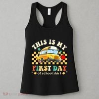 Groovy This Is My First Day Of School Funny Manatee Gifts Women's Tank Top thumb 3