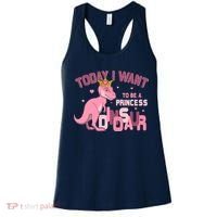 Girl Today I Want To Be A Princess A Pink Dinosaur TRex Women's Tank Top thumb 0