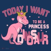 Girl Today I Want To Be A Princess A Pink Dinosaur TRex Women's Tank Top thumb 5