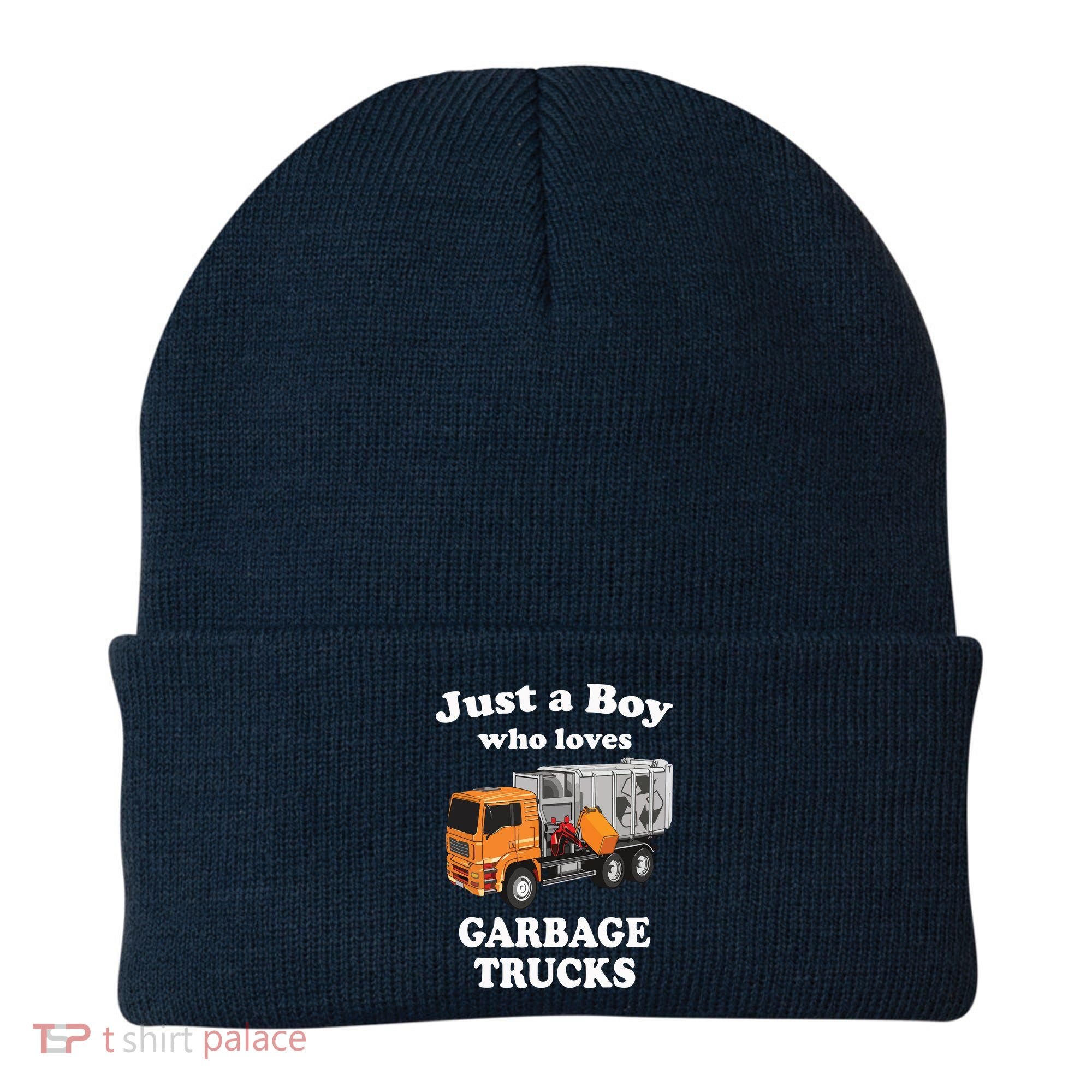 Garbage Truck Just A Boy Who Loves Garbage Trucks Beanie