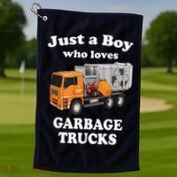 Garbage Truck Just A Boy Who Loves Garbage Trucks Golf Towel thumb 1