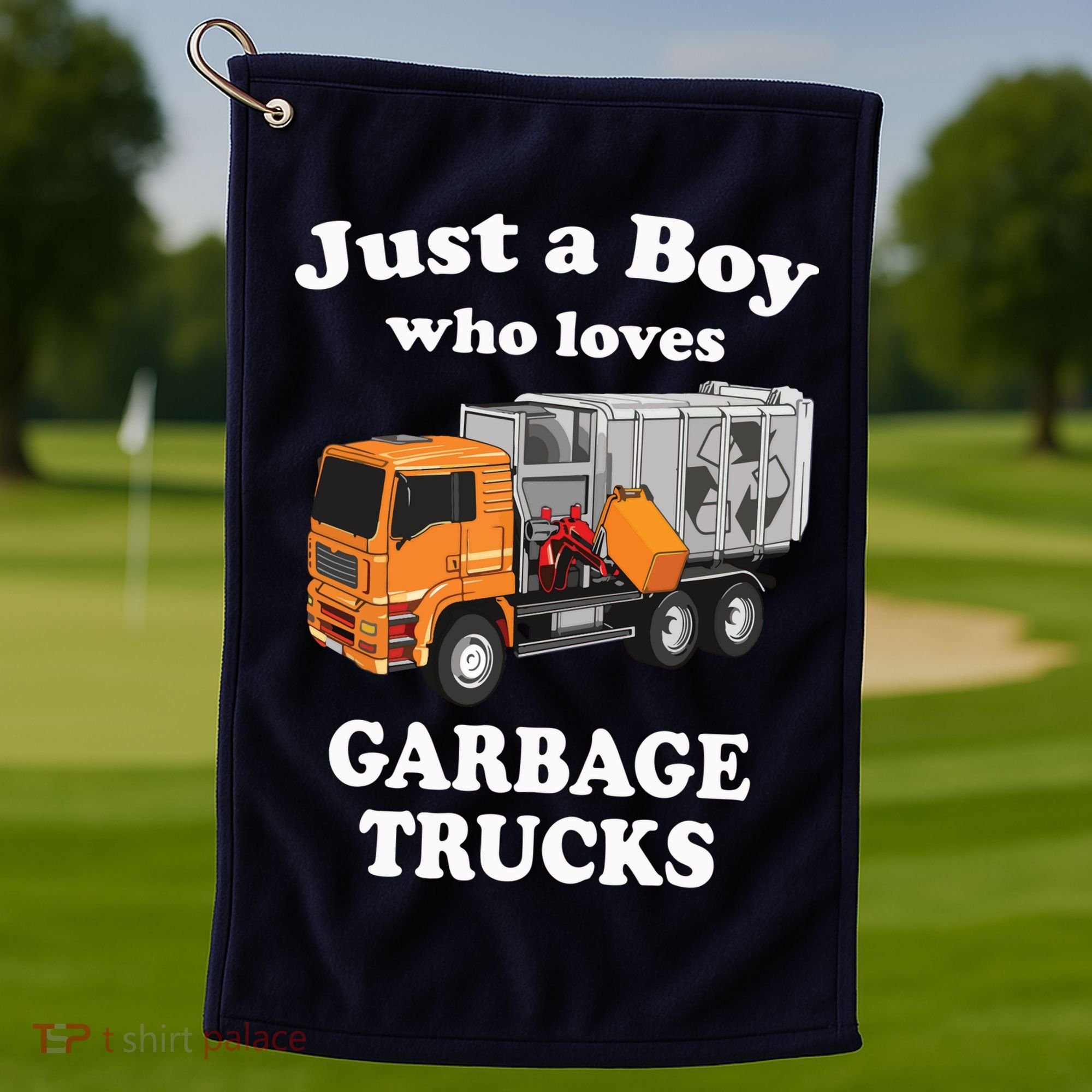 Garbage Truck Just A Boy Who Loves Garbage Trucks Golf Towel