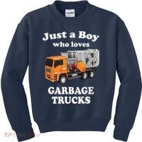 Garbage Truck Just A Boy Who Loves Garbage Trucks Kids Sweatshirt thumb 0