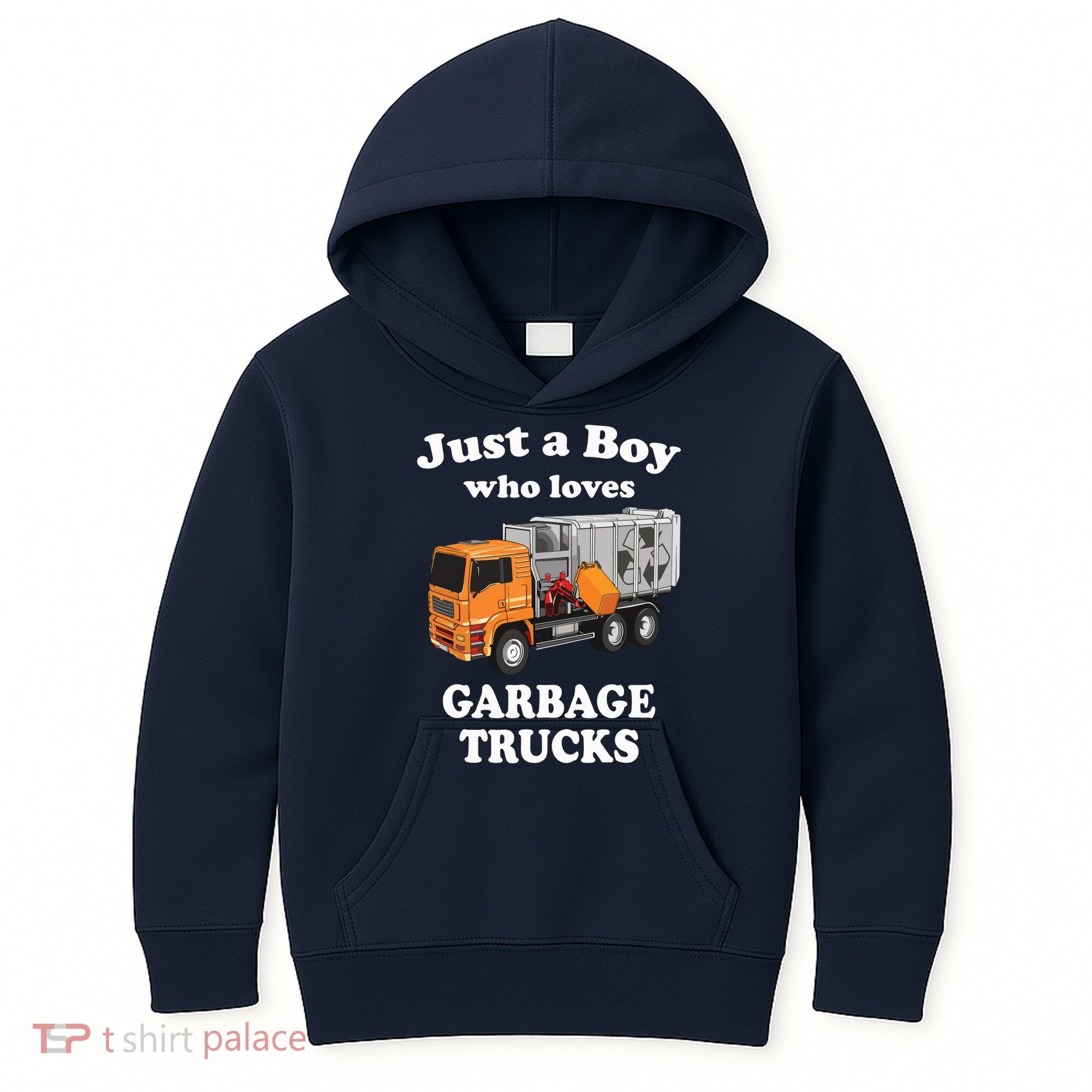 Garbage Truck Just A Boy Who Loves Garbage Trucks Kids Hoodie