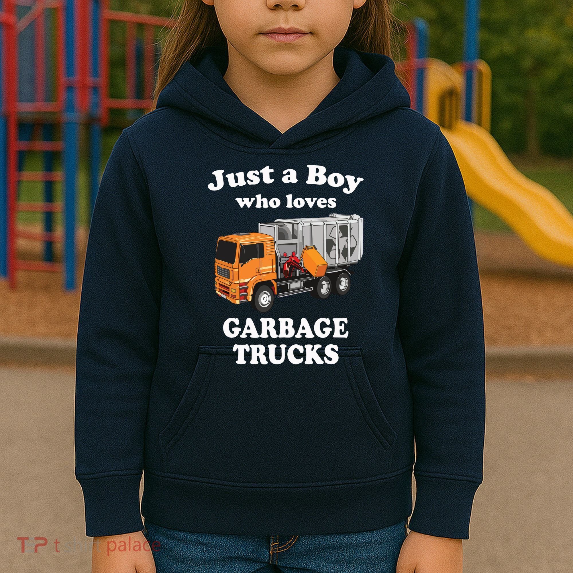 Garbage Truck Just A Boy Who Loves Garbage Trucks Kids Hoodie