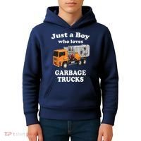 Garbage Truck Just A Boy Who Loves Garbage Trucks Kids Hoodie thumb 4