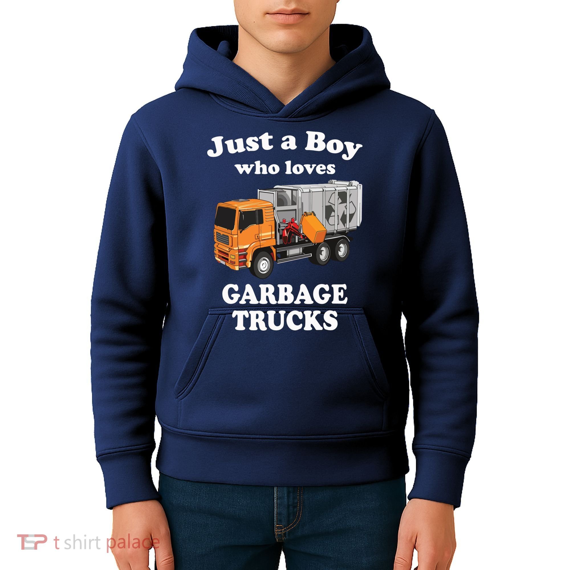 Garbage Truck Just A Boy Who Loves Garbage Trucks Kids Hoodie