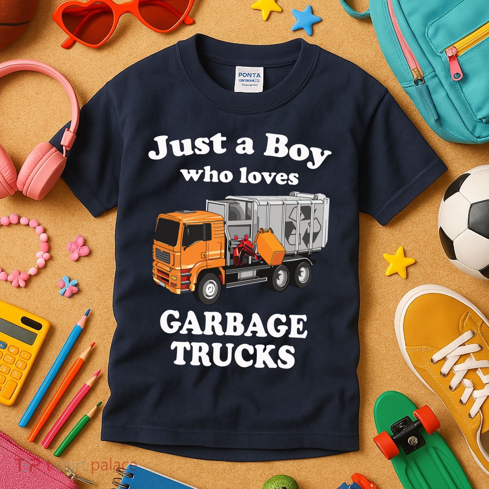Garbage Truck Just A Boy Who Loves Garbage Trucks Kids T-Shirt