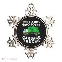 Garbage Truck Just A Boy Who Loves Garbage Trucks Ornament thumb 0