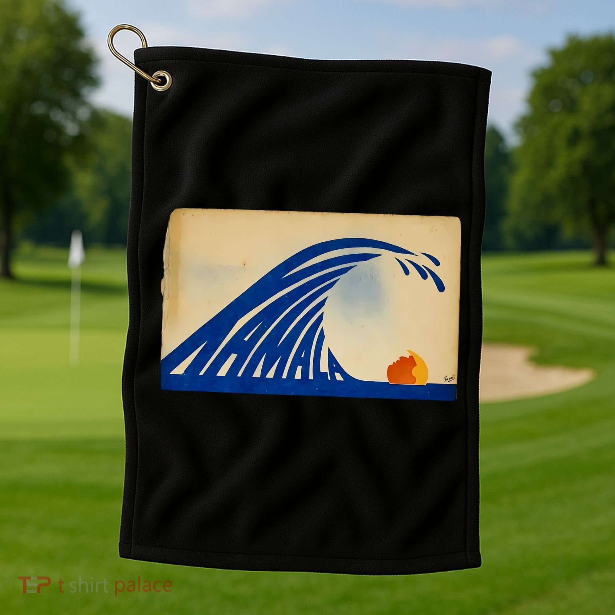 Gary Taxali Kamala Wave Golf Towel