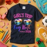 Girls Trip Key West Florida 2026 Vacation Kids T-Shirt thumb 3