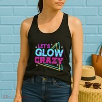 Group Team Lets A Glow Crazy Retro Women's Tank Top thumb 2