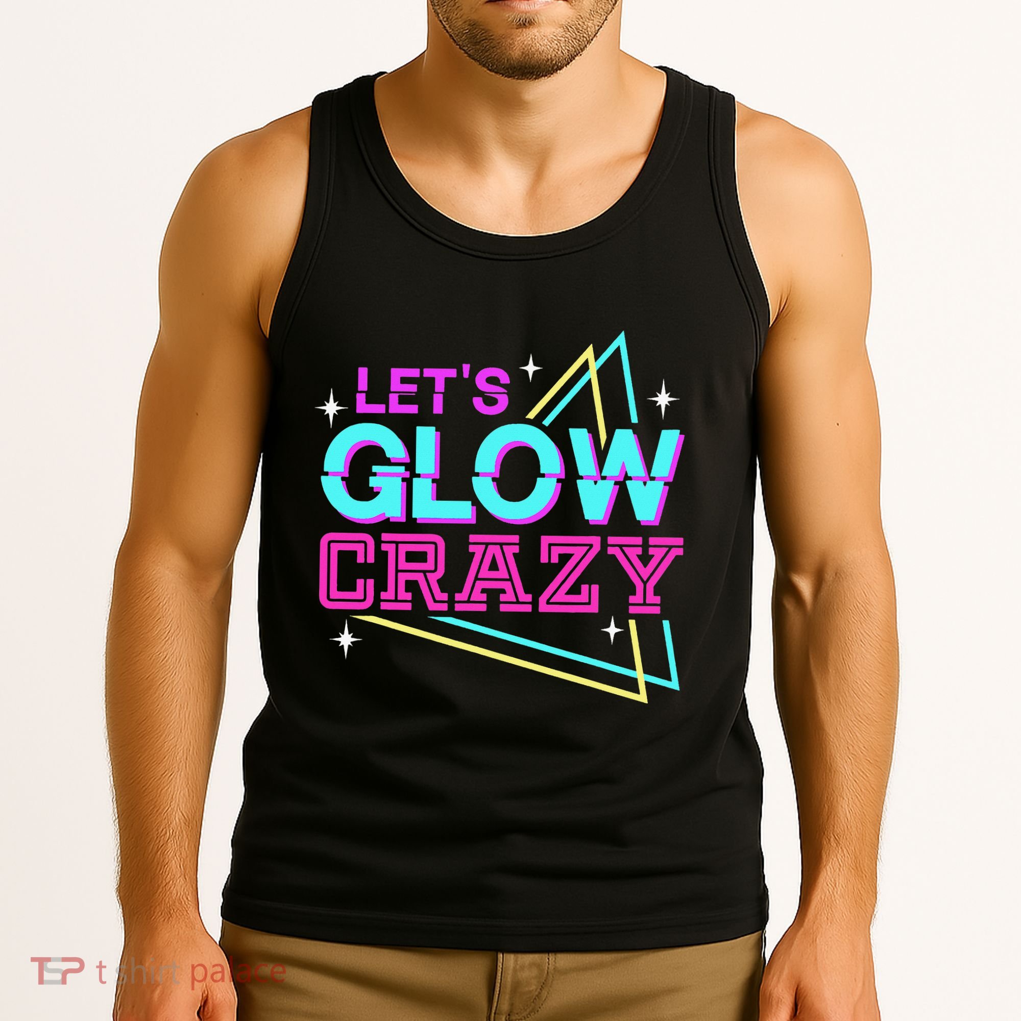 Group Team Lets A Glow Crazy Retro Tank Top
