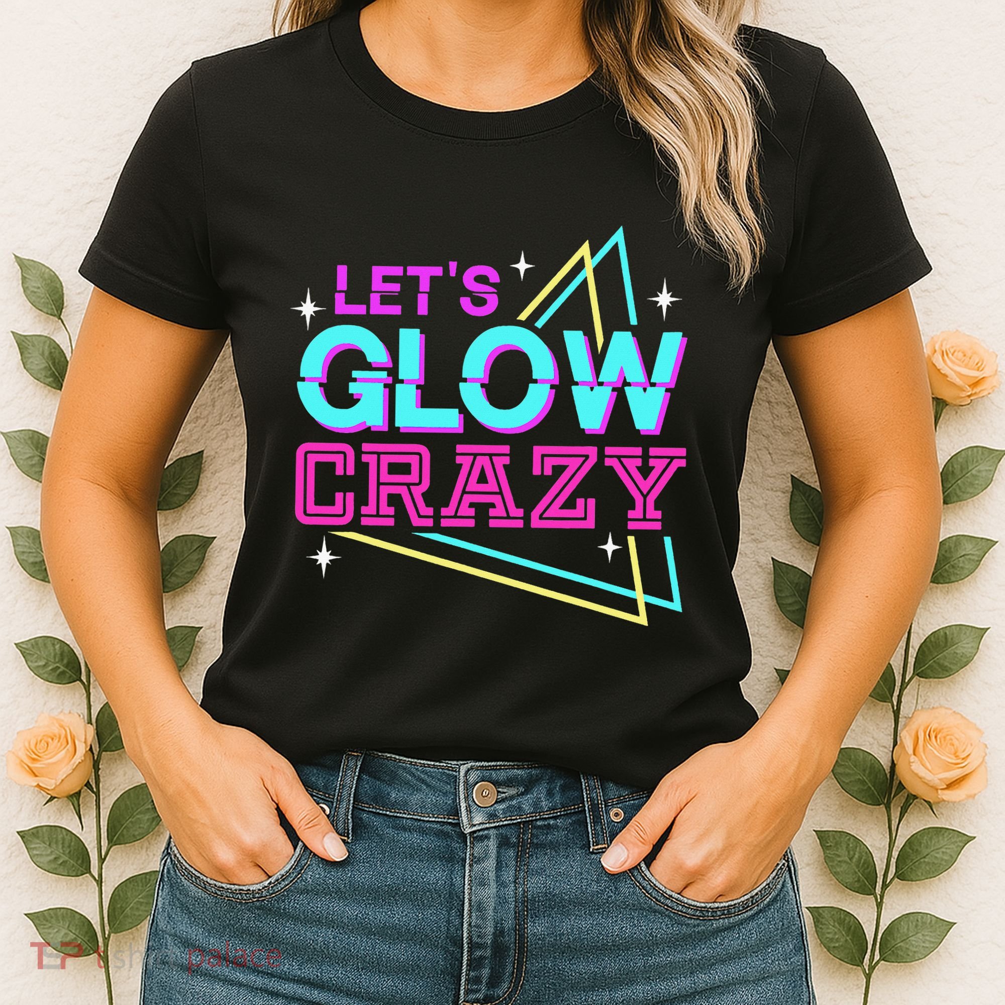 Group Team Lets A Glow Crazy Retro Women's T-Shirt
