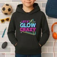Group Team Lets A Glow Crazy Retro Kids Hoodie thumb 2