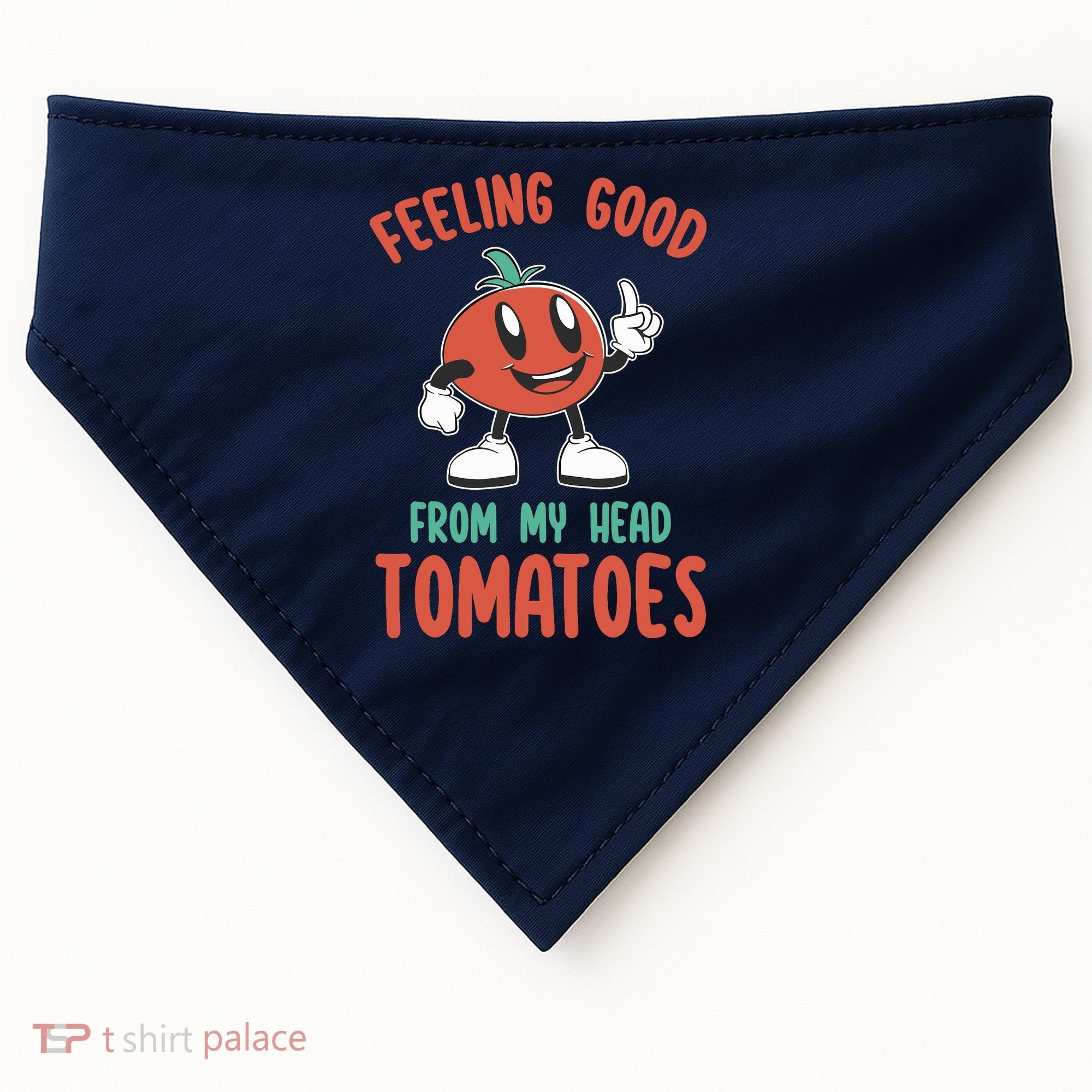 Groovy Tomato Lover Vegan Feeling Good From My Head Tomatoes USA-Made Doggie Bandana