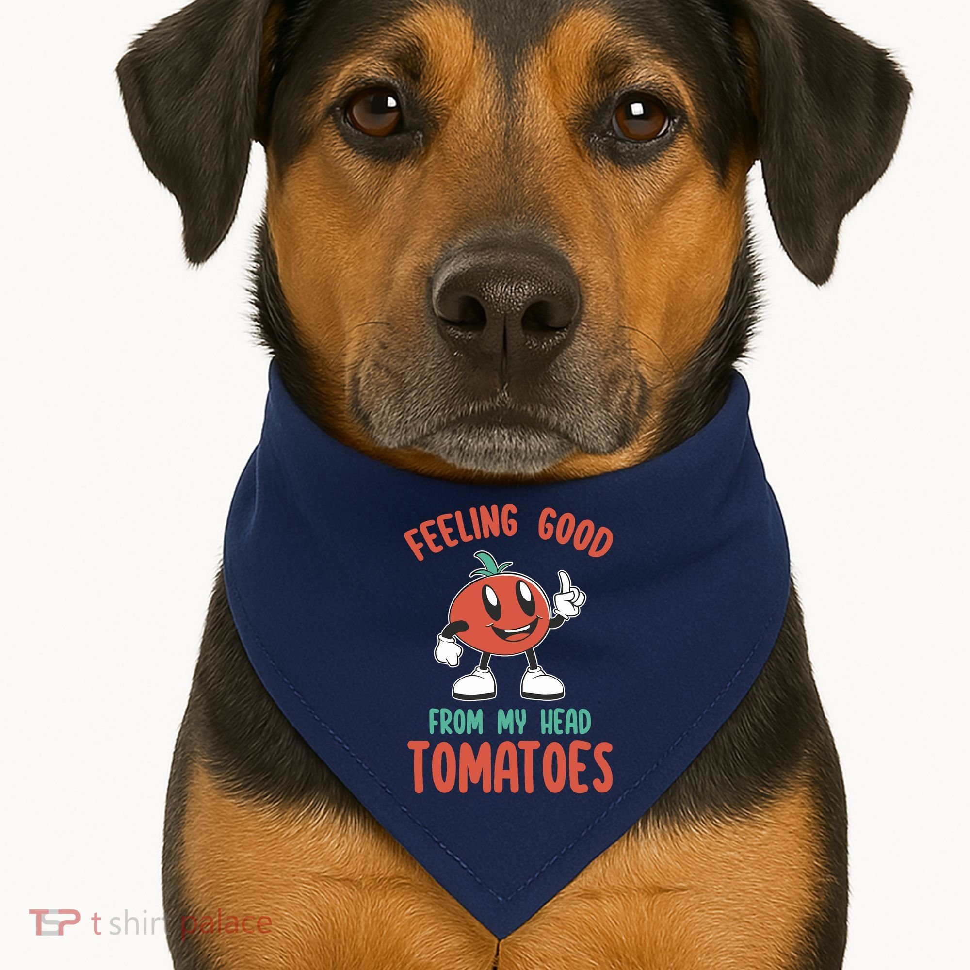 Groovy Tomato Lover Vegan Feeling Good From My Head Tomatoes USA-Made Doggie Bandana