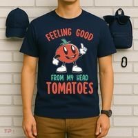 Groovy Tomato Lover Vegan Feeling Good From My Head Tomatoes T-Shirt thumb 6