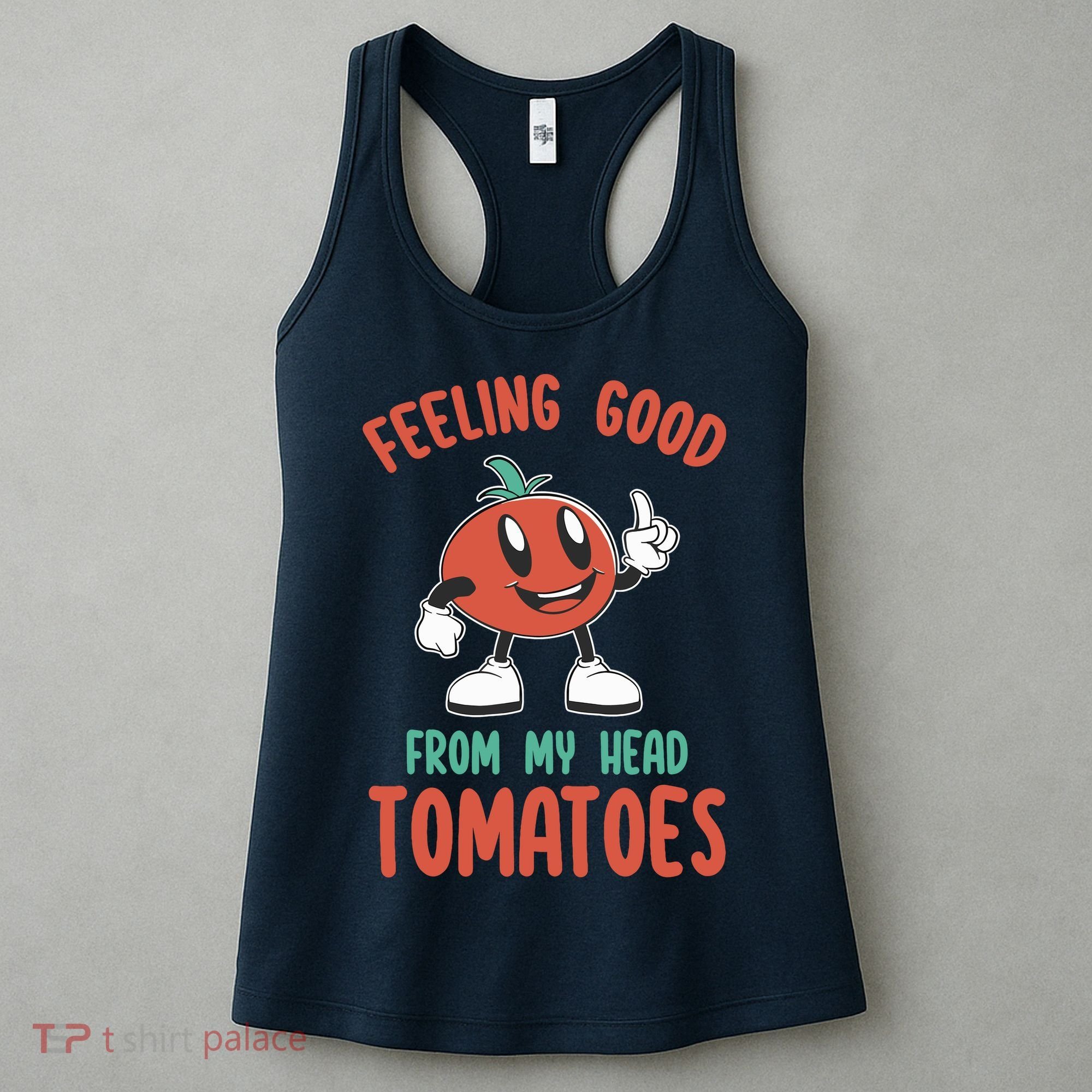 Groovy Tomato Lover Vegan Feeling Good From My Head Tomatoes Women's Tank Top