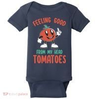 Groovy Tomato Lover Vegan Feeling Good From My Head Tomatoes Baby Bodysuit thumb 0
