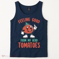 Groovy Tomato Lover Vegan Feeling Good From My Head Tomatoes Tank Top thumb 2