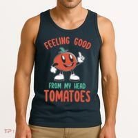Groovy Tomato Lover Vegan Feeling Good From My Head Tomatoes Tank Top thumb 3
