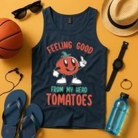 Groovy Tomato Lover Vegan Feeling Good From My Head Tomatoes Tank Top thumb 4