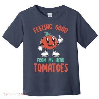 Groovy Tomato Lover Vegan Feeling Good From My Head Tomatoes Toddler T-Shirt