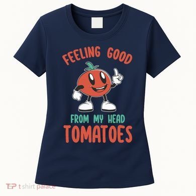 Groovy Tomato Lover Vegan Feeling Good From My Head Tomatoes Women's T-Shirt