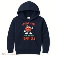 Groovy Tomato Lover Vegan Feeling Good From My Head Tomatoes Kids Hoodie thumb 0