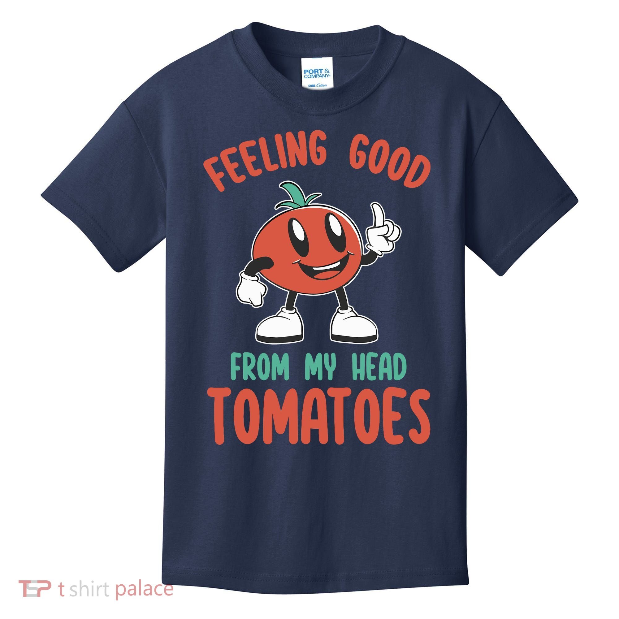 Groovy Tomato Lover Vegan Feeling Good From My Head Tomatoes Kids T-Shirt