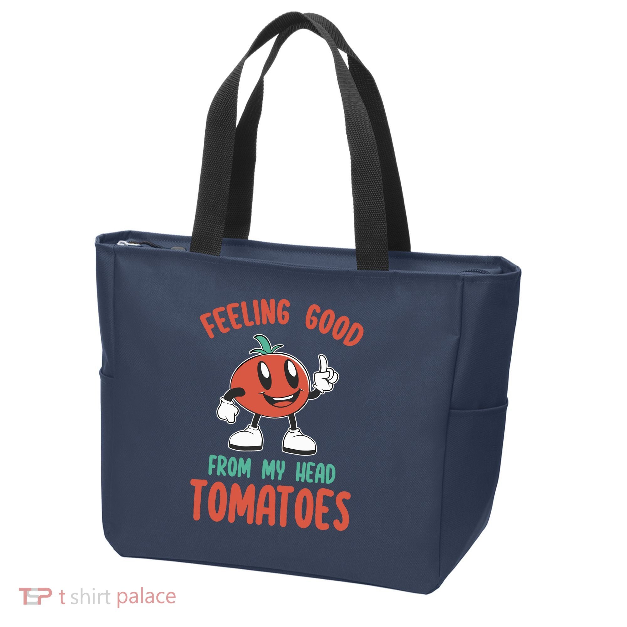 Groovy Tomato Lover Vegan Feeling Good From My Head Tomatoes Tote Bag