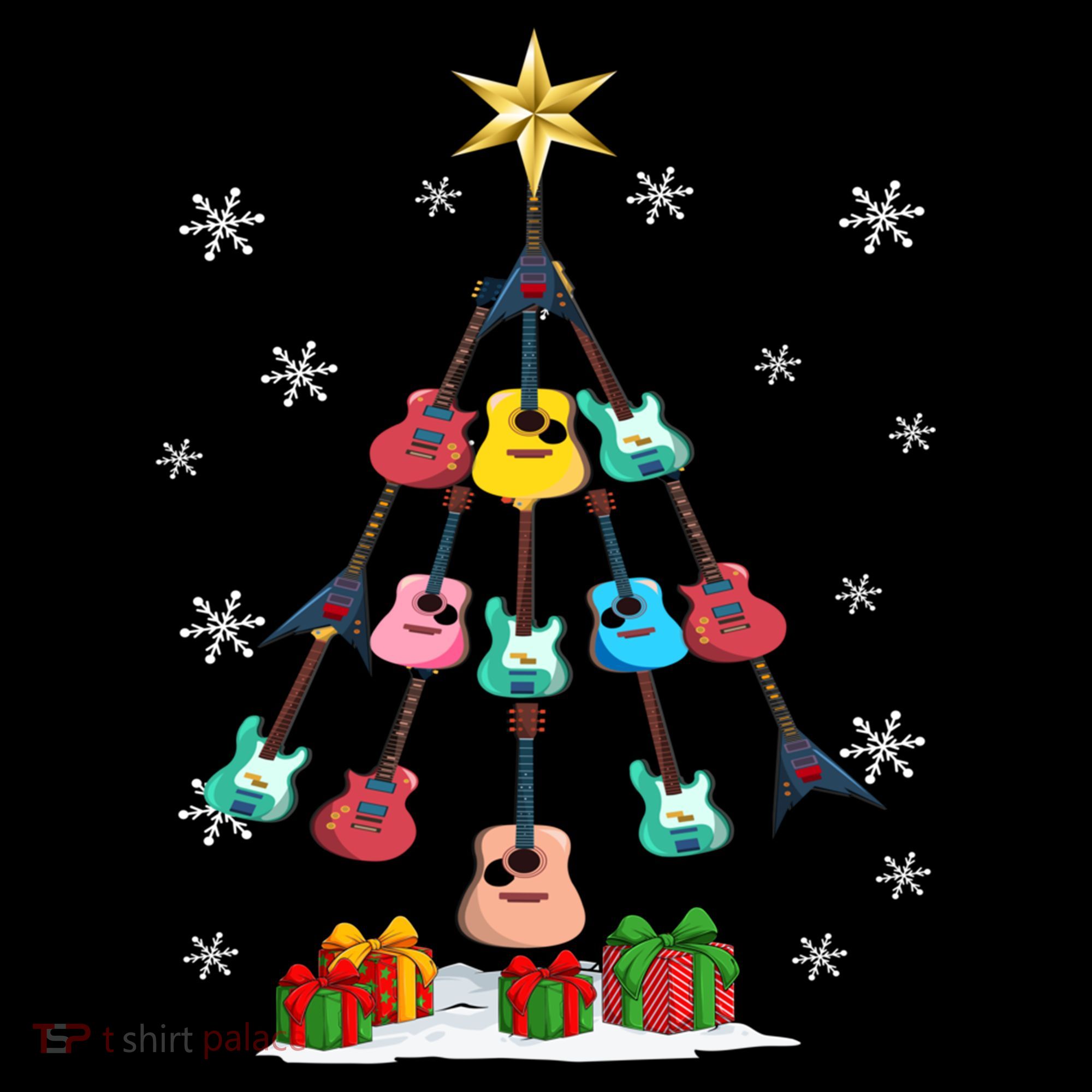 Guitar Tree Lights Christmas Pajamas Guitar Lovers Xmas Tree Cool Gift Coffee Mug