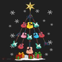 Guitar Tree Lights Christmas Pajamas Guitar Lovers Xmas Tree Cool Gift Beanie thumb 2