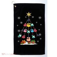 Guitar Tree Lights Christmas Pajamas Guitar Lovers Xmas Tree Cool Gift Golf Towel thumb 0