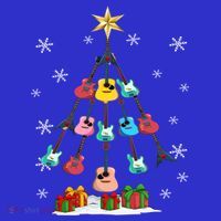 Guitar Tree Lights Christmas Pajamas Guitar Lovers Xmas Tree Cool Gift Sweatshirt thumb 3