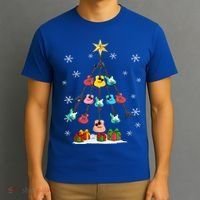Guitar Tree Lights Christmas Pajamas Guitar Lovers Xmas Tree Cool Gift T-Shirt thumb 3