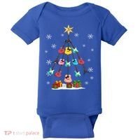 Guitar Tree Lights Christmas Pajamas Guitar Lovers Xmas Tree Cool Gift Baby Bodysuit thumb 0