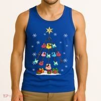 Guitar Tree Lights Christmas Pajamas Guitar Lovers Xmas Tree Cool Gift Tank Top thumb 3
