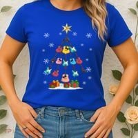 Guitar Tree Lights Christmas Pajamas Guitar Lovers Xmas Tree Cool Gift Women's T-Shirt thumb 2