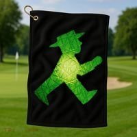 Green Traffic Light Man Ampelmann GrüN Golf Towel thumb 1